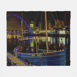 Moon light sky over the the Newcastle Tyne river Fleecedecke