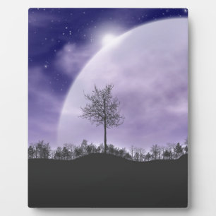 Moon Light Stars Sky Trees Whimsical personalisier Fotoplatte