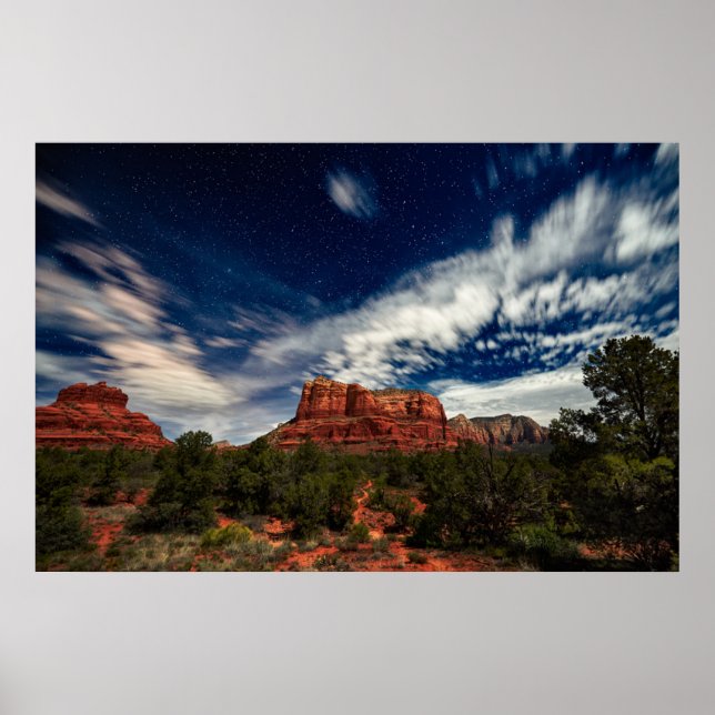 Moon Light über Sedona, Arizona Poster (Vorne)