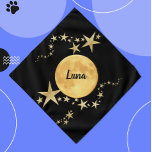Moon Luna Gold Stars Personalisiertes Haustier Bet Halstuch<br><div class="desc">Black & Gold Moon Luna und Stars Personalisiert Pet Neckwear Bandana verfügt über einen Vollmond/Luna mit goldenen Sternen auf einem schwarzen Hintergrund, der den Nachthimmel nachahmt. Personalisieren Sie Ihre persönlichen Daten mit dem Namen Ihres Haustiers. Dieses Haustierbandana arbeitet für einen Hund, eine Katze, ein Kaninchen oder ein anderes Haustier. Sie...</div>