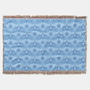 Moon Magic Stars Hearts Celestial Light Blue Decke