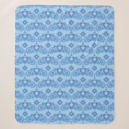 Moon Magic Stars Hearts Celestial Light Blue Sherpadecke