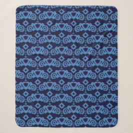 Moon Magic Stars Hearts Celestial Midnight Blue Sherpadecke