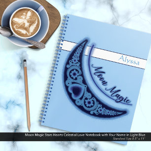 Moon Magic Stars Herz Liebe Notizbuch