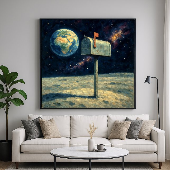 Moon Mailbox - Pastellfarben Kunst, Malerei und Ku Poster (Von Creator hochgeladen)