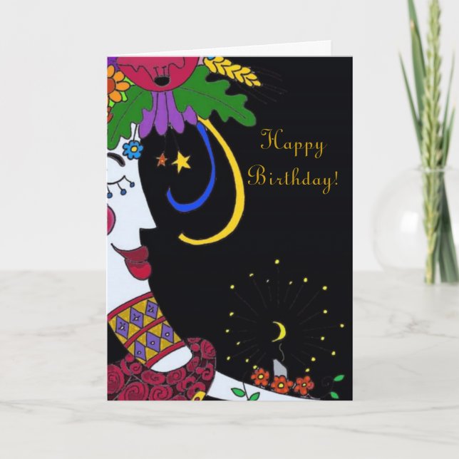 Moon Mama Happy Birthday Karte (Vorderseite)