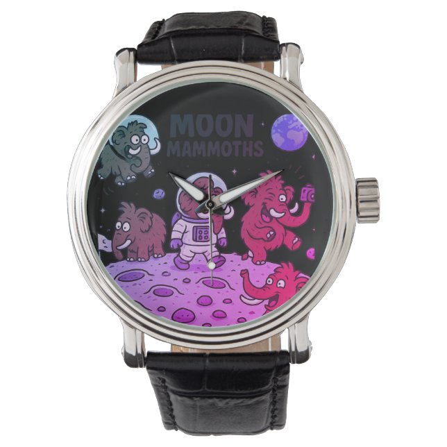 MOON MAMMOTHS lustig Armbanduhr (Vorderseite)