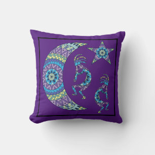 Moon Mandala Kokopelli Throw Pillow Kissen