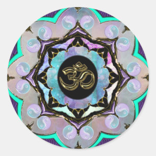 Moon Mandala Runder Aufkleber