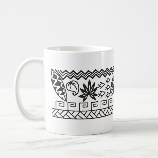 Moon Meditation Polynesianische Tätowierungs-Tasse Kaffeetasse (Links)
