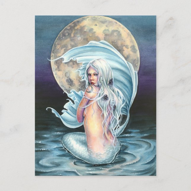 Moon Mermaid Postcard Postkarte (Vorderseite)