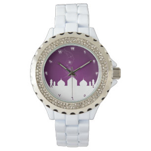 Moon mit Moschee-Silhouette Armbanduhr