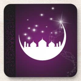 Moon mit Moschee-Silhouette Untersetzer