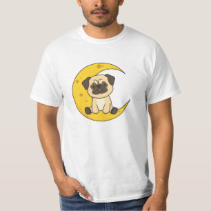 Moon Mops Lunar Animal Dog Niedlicher Tiere Kawaii T-Shirt