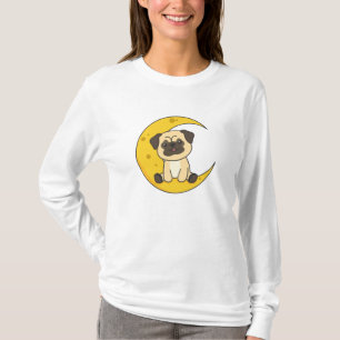 Moon Mops Lunar Animal Dog Niedlicher Tiere Kawaii T-Shirt