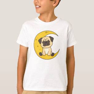Moon Mops Lunar Animal Dog Niedlicher Tiere Kawaii T-Shirt