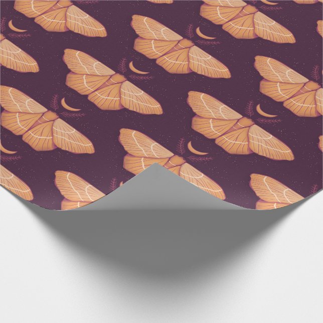 Moon Moth Witchy Night Art - Magische Illustration Geschenkpapier (Ecke)