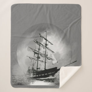 Moon Night Sky Segelschiff Spuk Grafik Sherpadecke