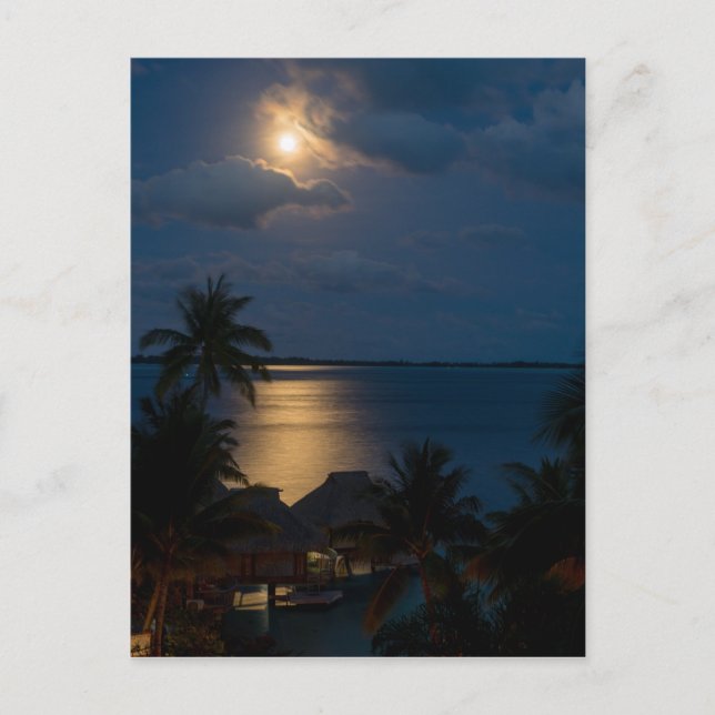 Moon on bora bora postkarte (Vorderseite)