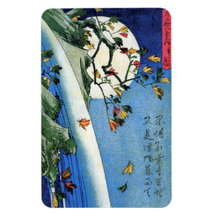 Moon over a Waterfall, Hiroshige, Ukiyo-e Magnet