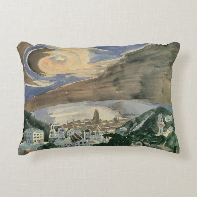 Moon Over Barcelona von Walter Gramatte Dekokissen (Vorderseite)