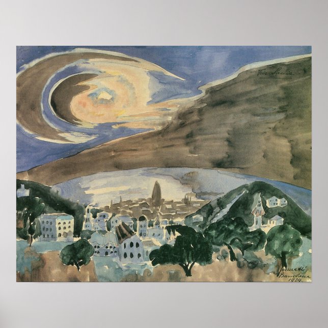 Moon Over Barcelona von Walter Gramatte Poster (Vorne)