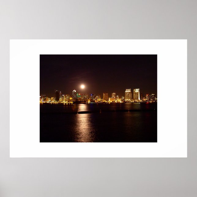 moon over bay poster (Vorne)