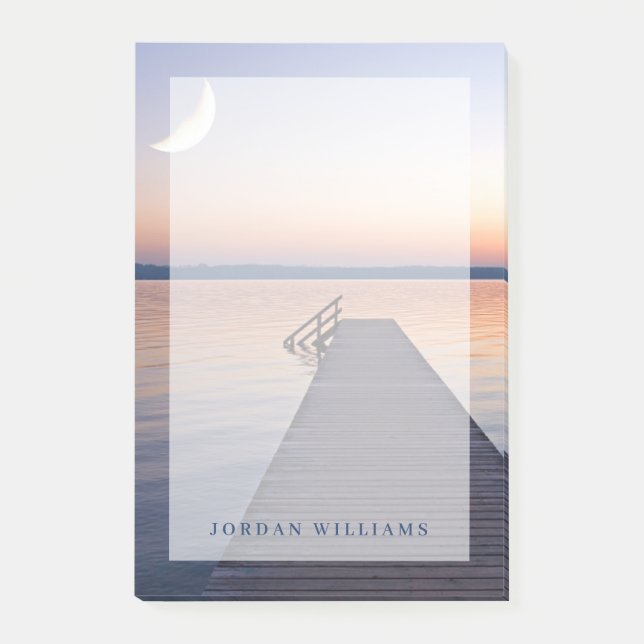 Moon Over Buscharner Footbridge | Starnberg Post-it Klebezettel (Vorderseite)