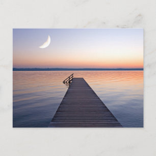Moon Over Buscharner Footbridge   Starnberg Postkarte