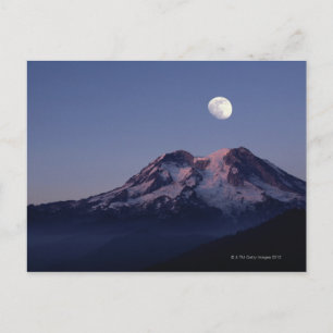 Moon Over Mount Rainier Postkarte