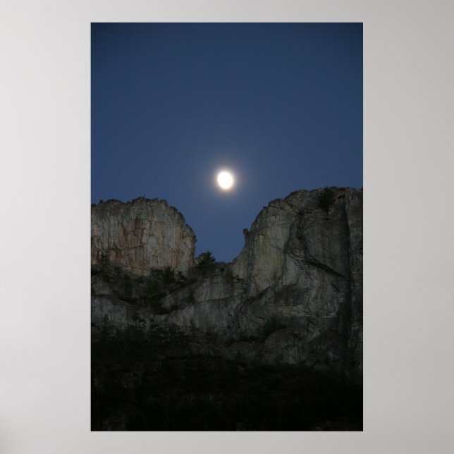 Moon Over Seneca Rock, West Virginia Poster (Vorne)