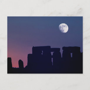 Moon Over Stonehenge   Wiltshire, England Postkarte
