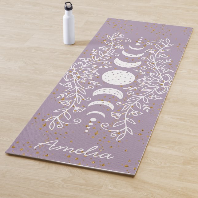 Moon Phase Celestial Stars Lotus Line Zeichnend Yogamatte (Beispiel)