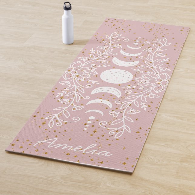 Moon Phase Celestial Stars Lotus Line Zeichnend Yogamatte (Beispiel)