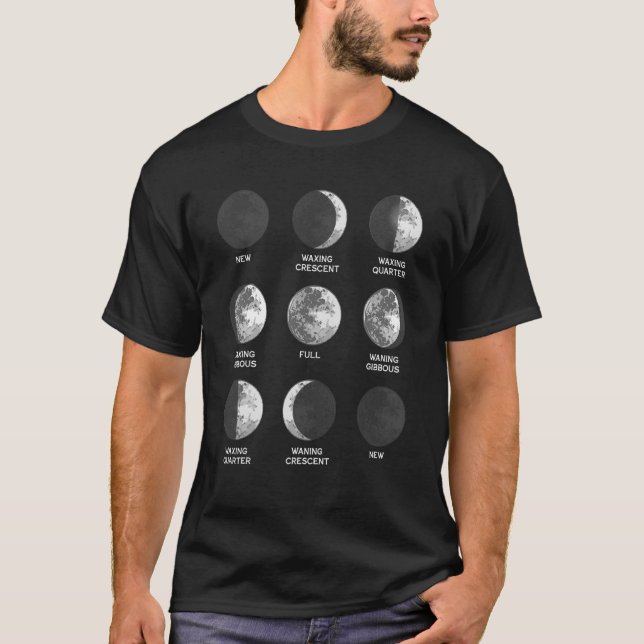 Moon Phase Cycle Space T-Shirt (Vorderseite)