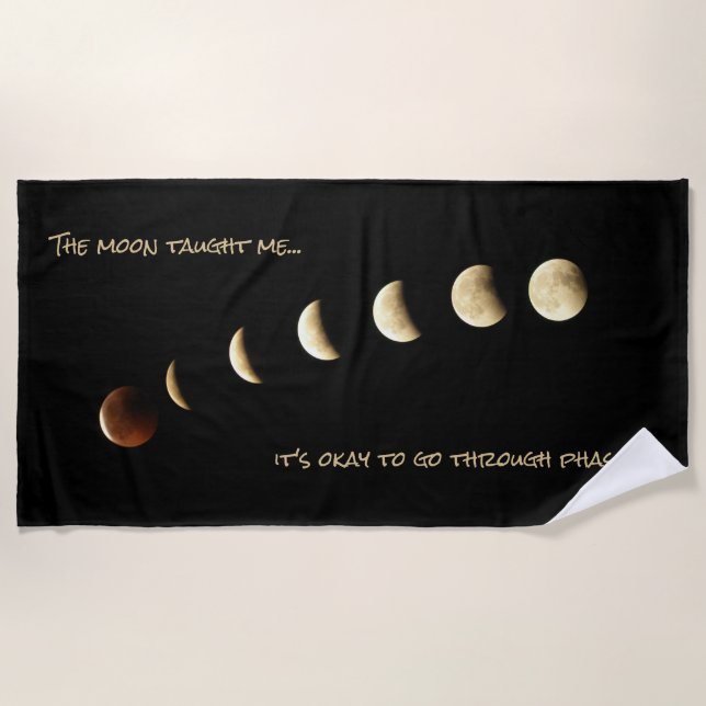 Moon Phase Inspiration Vollmond Astronomie Strandtuch (Vorderseite)