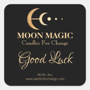 Moon Phase Intention Soy Candles Quadratischer Aufkleber