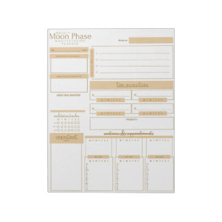 Moon Phase Manifestationsplaner Notepad Notizblock