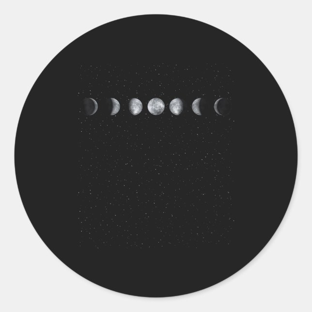 Moon Phase Scientist Gift Astronomy  Runder Aufkleber (Vorderseite)