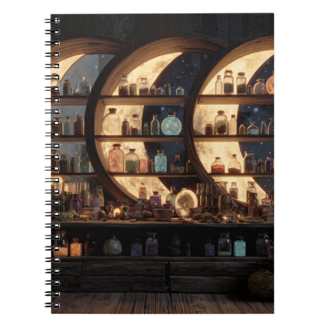 Moon-Phase-Shelf-Notebook Notizblock (Vorderseite)