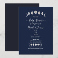 Moon Phases Blue Astrology Celestial Baby Dusche