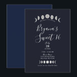 Moon Phases Blue Astrology Celestial Sweet 16 Einladung<br><div class="desc">Anpassen für jedes Ereignis</div>