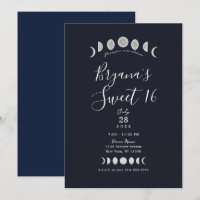 Moon Phases Blue Astrology Celestial Sweet 16