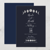 Moon Phases Blue Astrology Celestial Wedding