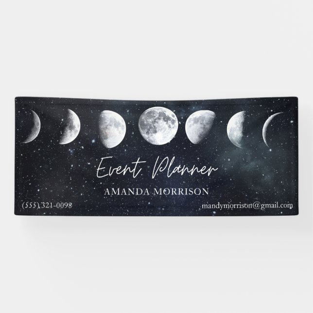 Moon Phases Celestial Event Planner Banner (Horizontal)