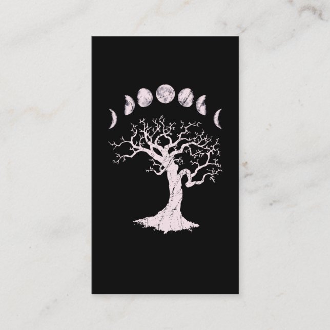 Moon Phases Gothic Tree Visitenkarte (Vorderseite)