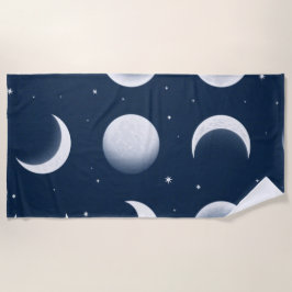 Moon Phases Grid Celestial Muster Design Strandtuch