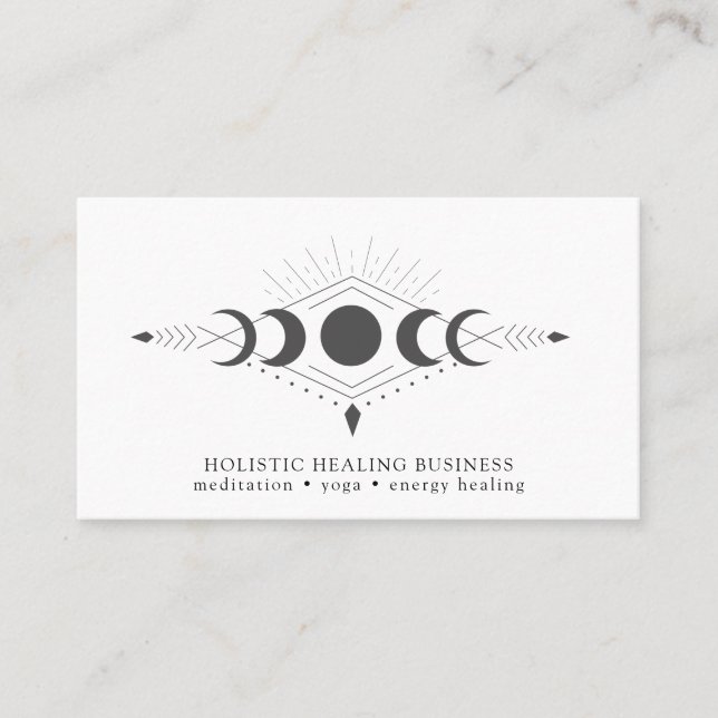 Moon Phases Healing Practitioner Business Card Visitenkarte (Vorderseite)