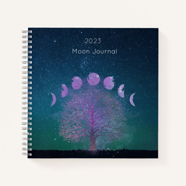 Moon Phases Journal und Sketchbook Notizbuch (Vorderseite)