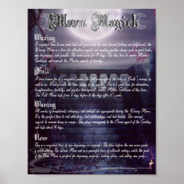 Moon Phases Magick Wiccan Book of Shadows Poster
